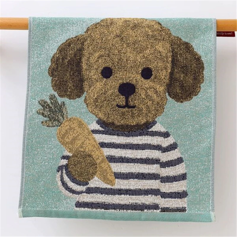 مناشف أطباق شاش قطنية كرتونية للمطبخ 35*40 سم رقيقة 4 قطع 9 أنماط