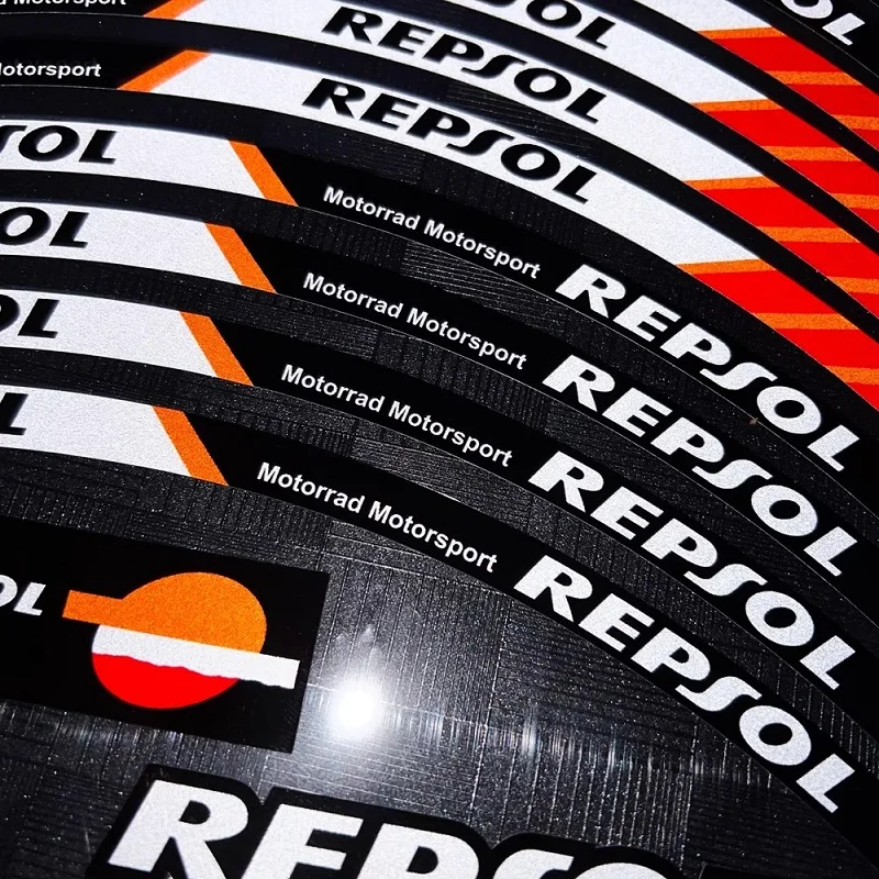 For Repsol HRC CBR CB 17 Inches Reflective Wheel Tire Motorcycle Accessories Modification Sticker Hub Decals Rim Stripe Tape