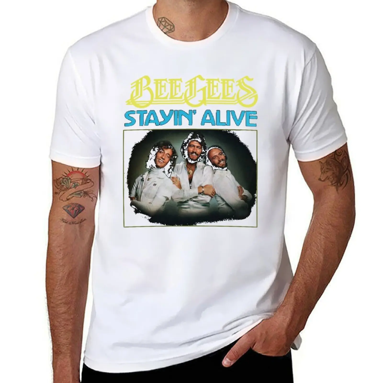 

Stayin Alive Bee Gees Band T-Shirt man t shirt summer anime t shirts for man T-Shirt