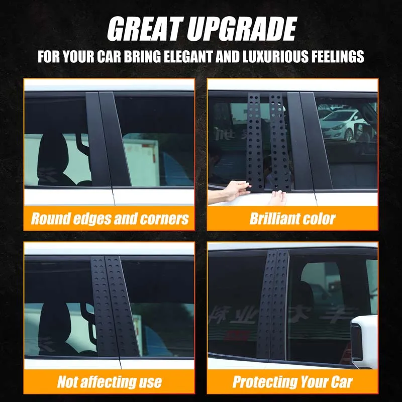 لتويوتا برادو لاند كروزر LC250 2024 + سبائك الألومنيوم سيارة ويندوز B-عمود المضادة للخدش ملصق غطاء لوحة الكسوة الملحقات