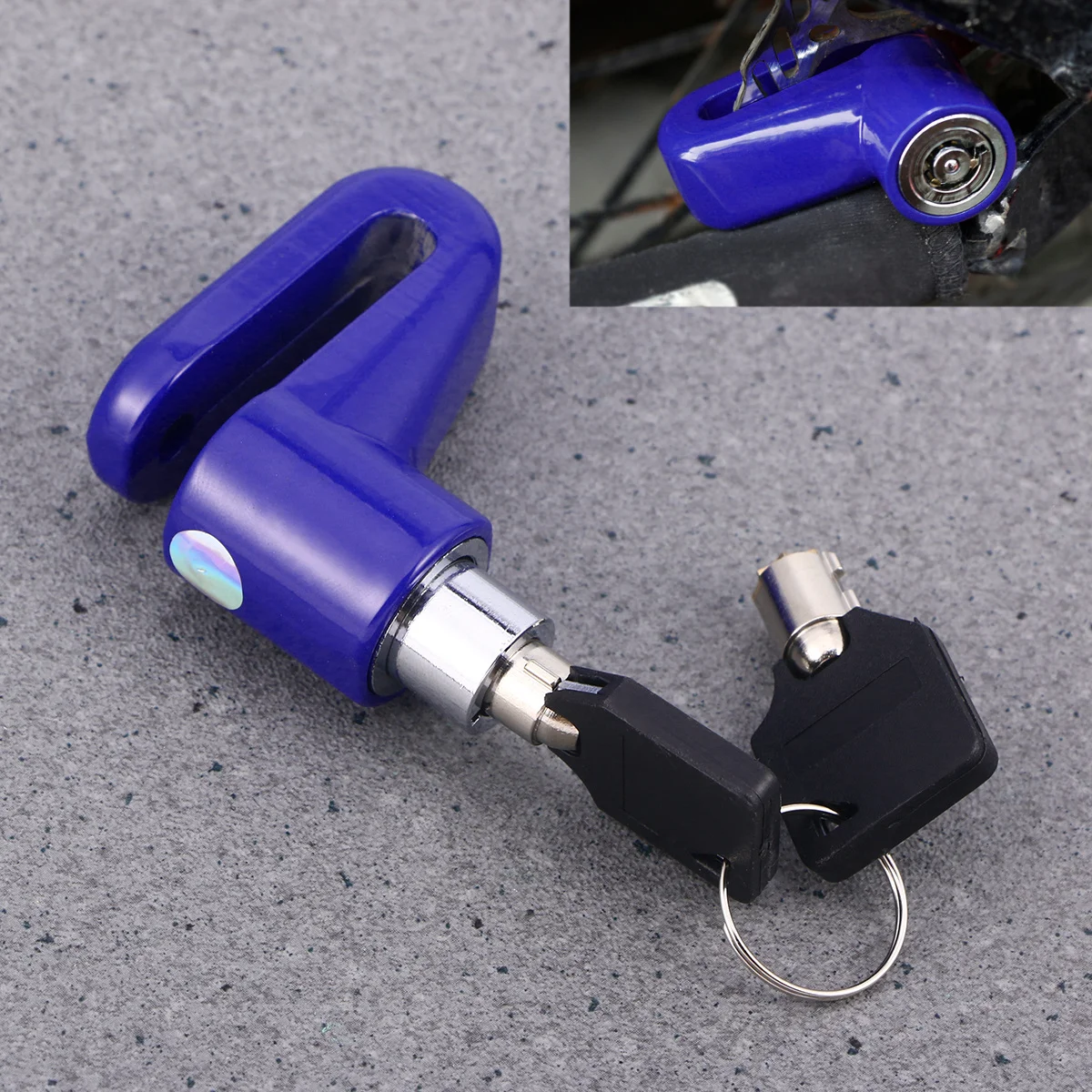 Bloqueio de freio a disco para motocicleta anti roubo bloqueio de segurança metal de alta qualidade universal apto para scooter bicicleta moto azul