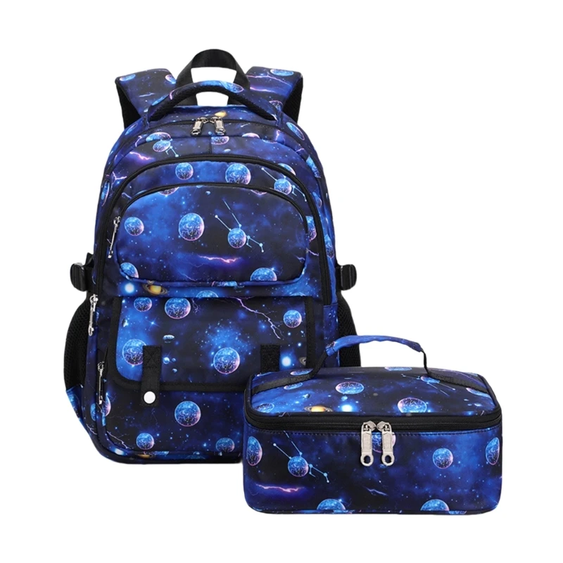 

2pcs School Bag and Lunch Bag Set Rucksacks Casual Daypacks Student Large Capacity Backpack for Everyday Use