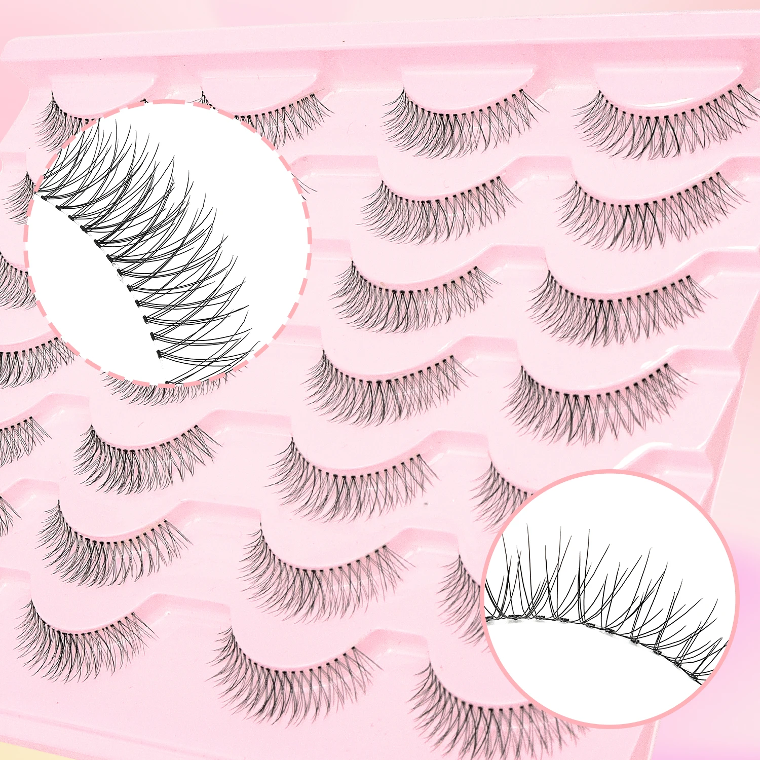 14 Pairs of Natural Fake Eyelashes Girl Group U-shaped Hand Pulled Hair Manga Eyes Japanese and Korean Style Fake Eyelashes