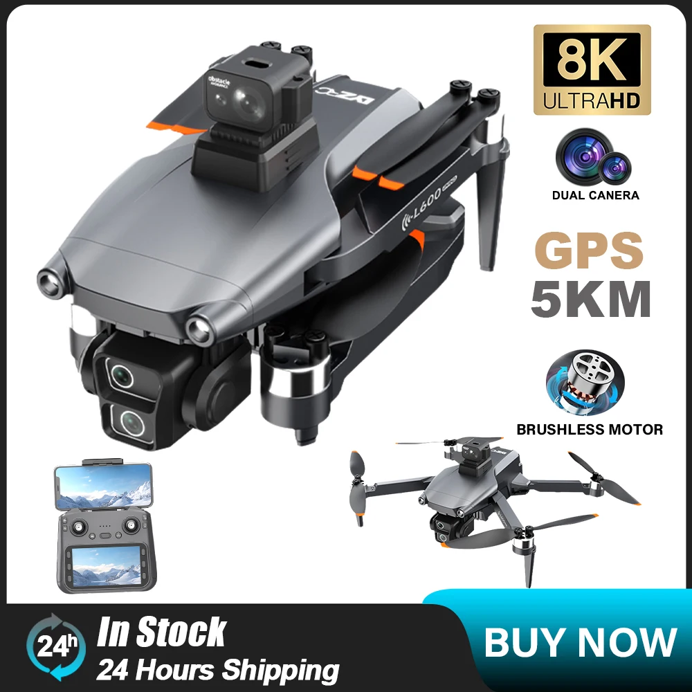 

Профессиональный дрон L600-1 Pro Max 8K HD камера EIS Anti-Shake бесщеточный 5 км GPS оптический поток самолет детские игрушки