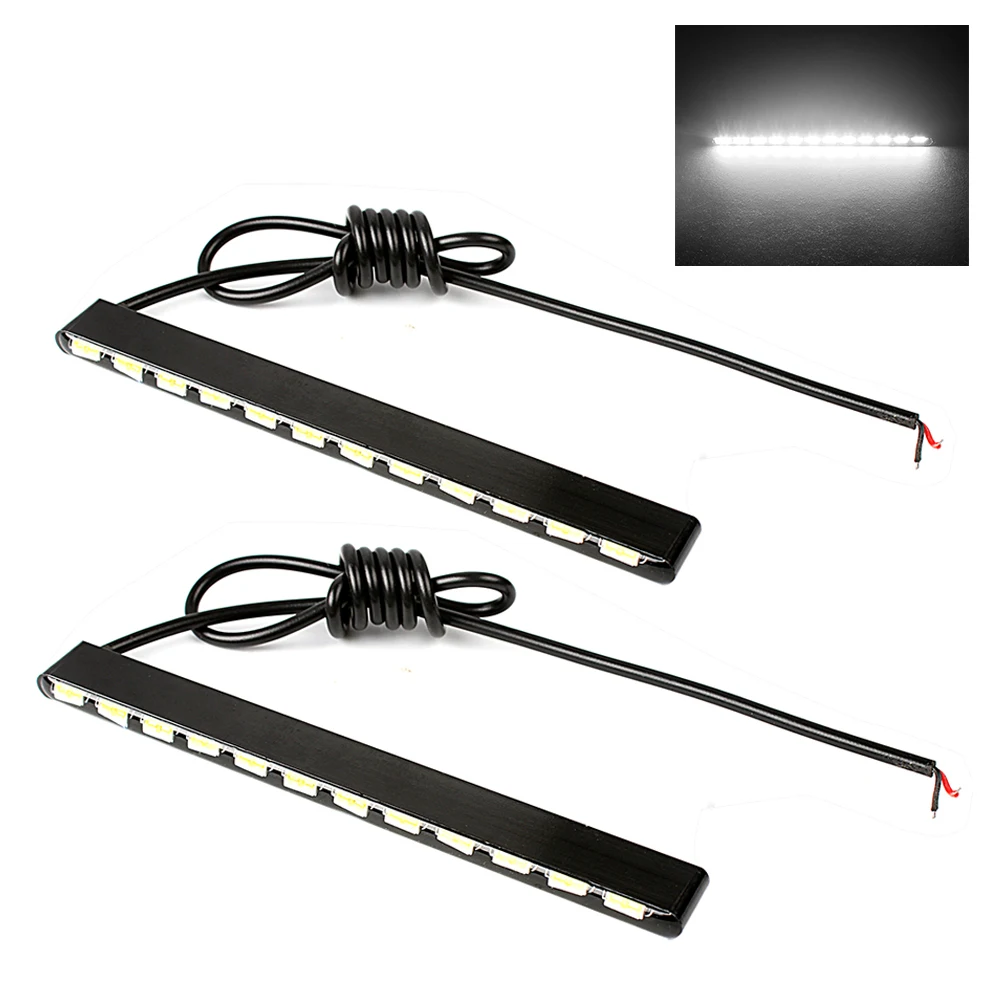 12V DRL fendinebbia per auto luci di marcia diurna strisce LED Daylight Super Bright SMD 7030 12 leds accessori per automobili universali