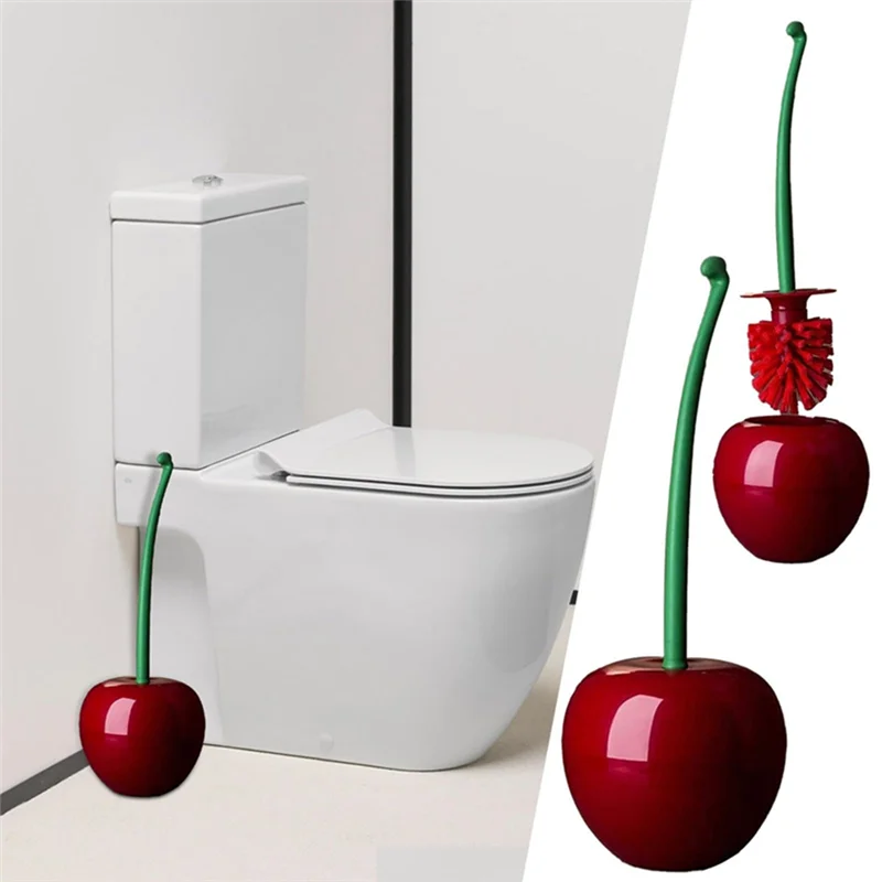

FAST-3PCS Вишневая щетка для унитаза, щетка для чистки ванной комнаты, щетка для унитаза и набор держателей с длинной ручкой для ванной комнаты, кухни
