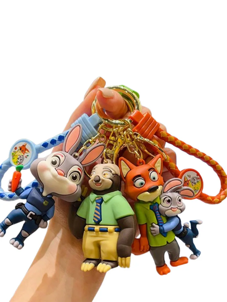 

Disney Movie Zootopia Keychain Judy Nick Cartoon Keyring Car Pendant Bag Charm Key chain Accessorie Toys Gifts for Fans Friends