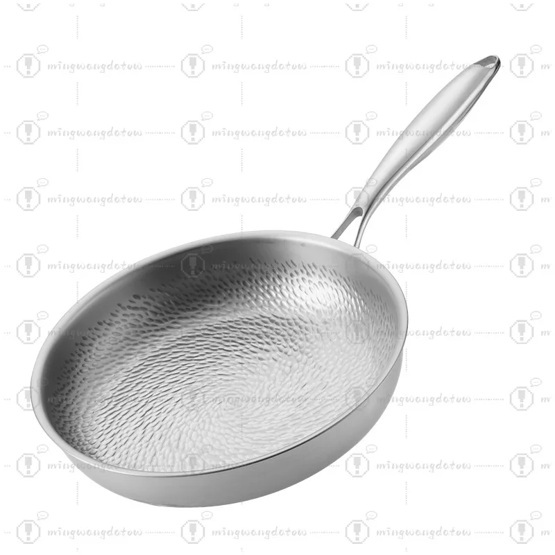 Hammered Pure Titanium Non-stick Frying Pan, Uncoated Skillet for Egg, Steak and Daily Kitchen Cooking