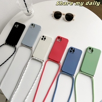 Crossbody Necklace Strap Lanyard Cord Phone Case For Xiaomi 11T Mi 6x 8 9 SE A2 11i 11X Pro 11 Lite 5G CC9 Mix 2s 3 4 Soft Cover