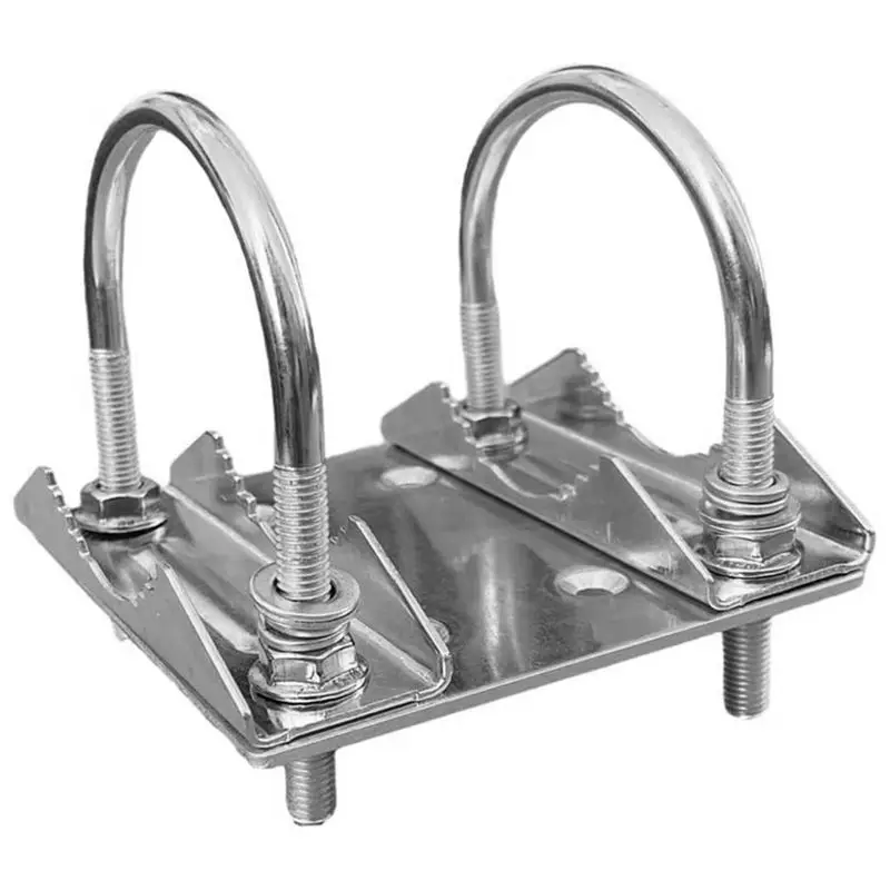 ABLG & Universal Mount U-Bracket for Dish,Heavy U-Bolt Clamp Bracket,Roof Mast to Pole to Pipe Mounting Adapter