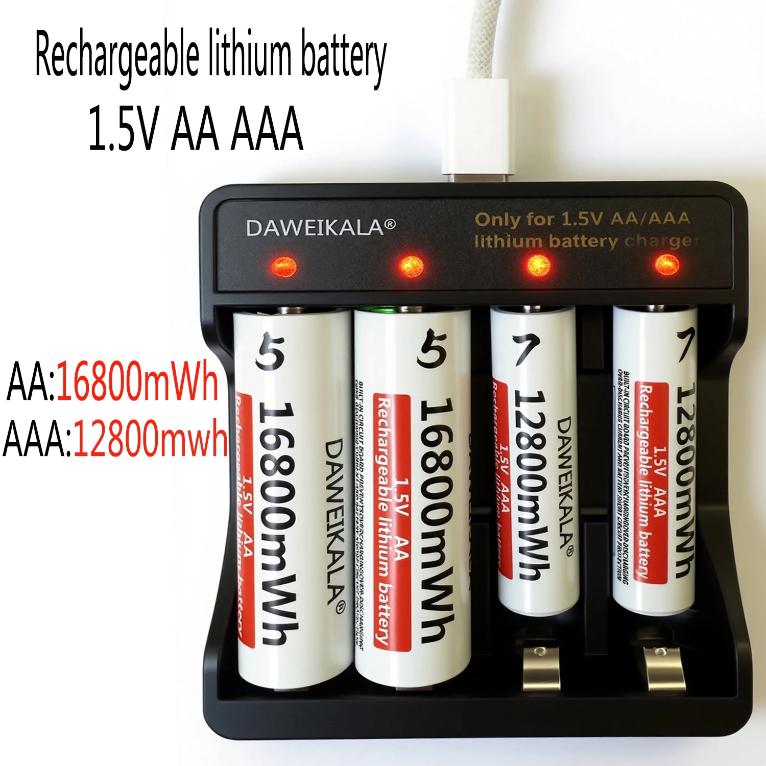 1.5V lithium  AA AAA rechargeable battery long life for Mouse Flashlight Fan Game Machine electric toy