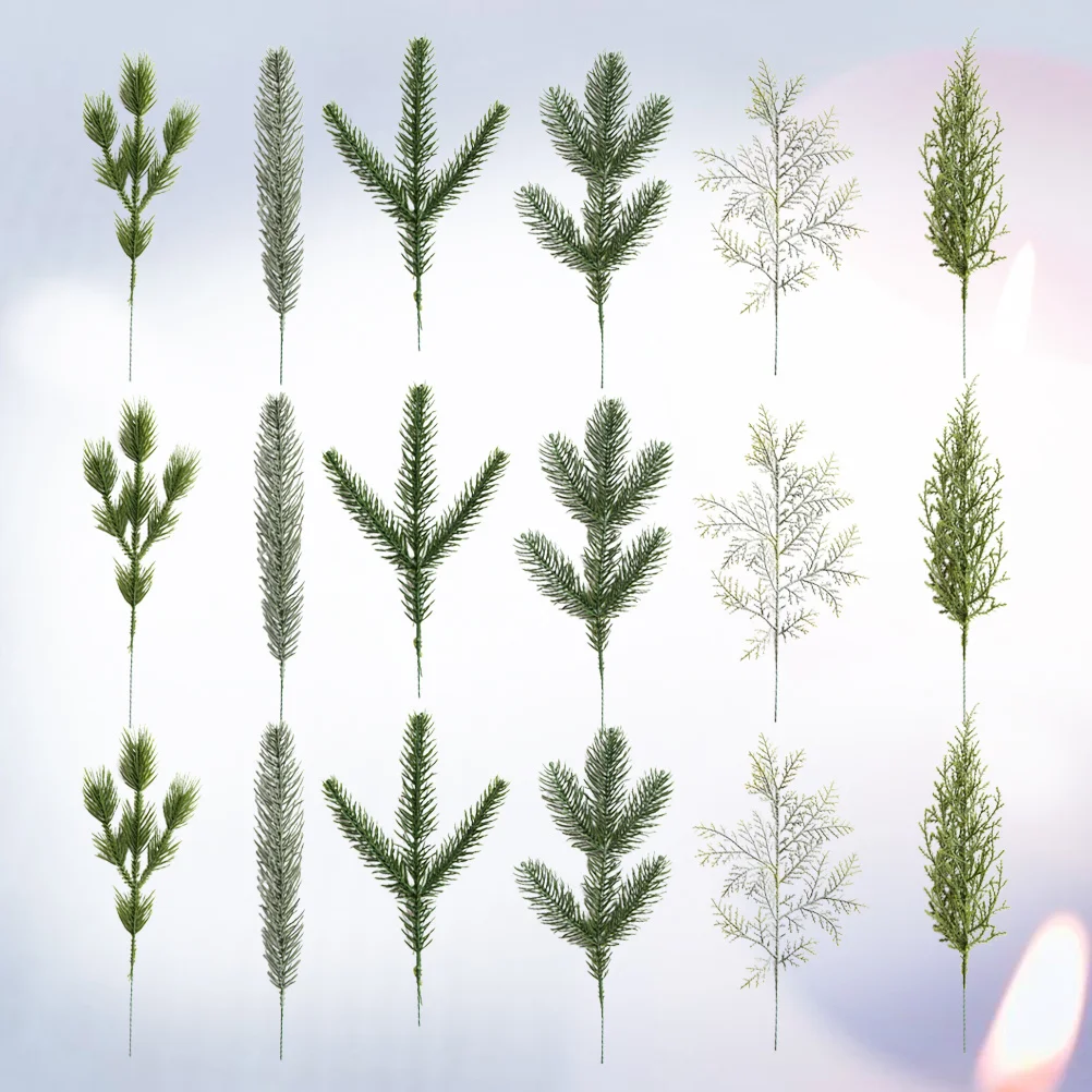 

18Pcs Artificial Xmas Leaf Decor Lifelike Pine Cypress Simulation Leaves for Home Wedding Party Balcony Garden Decoration
