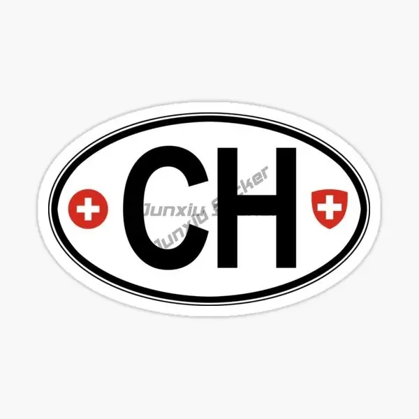 Switzerland CH Flag Map Edelweiss Sticker for Decorate Helmet Bumper Camper Van Bicycle Truck Table Room Car Covered Scratch