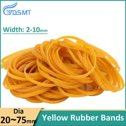 Bandes élastiques jaunes en latex, diamètre 20mm-75mm, largeur 2mm-10mm, fournitures, anneaux extensibles, épaisseur 1.5mm