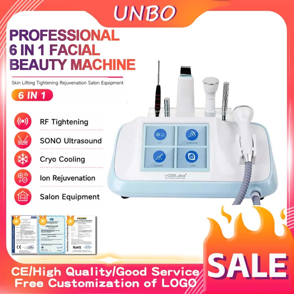 6 in 1 LED RF Photon Therapy Facial Skin Lifting Rejuvenation Vibration Device Machine EMS Ion Microcurrent Mesotherapy Massager