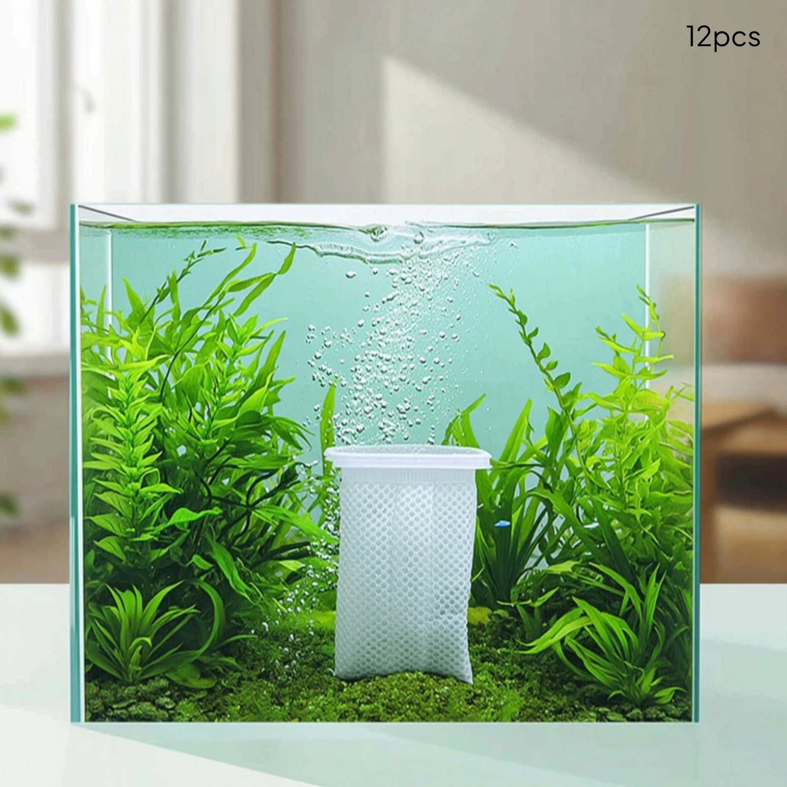 12 Pieces Aquarium Filter Bag with Rim Honeycomb Aquarium Filter Bag Fine Mesh Efficient Filtration for Aquatic Keepers