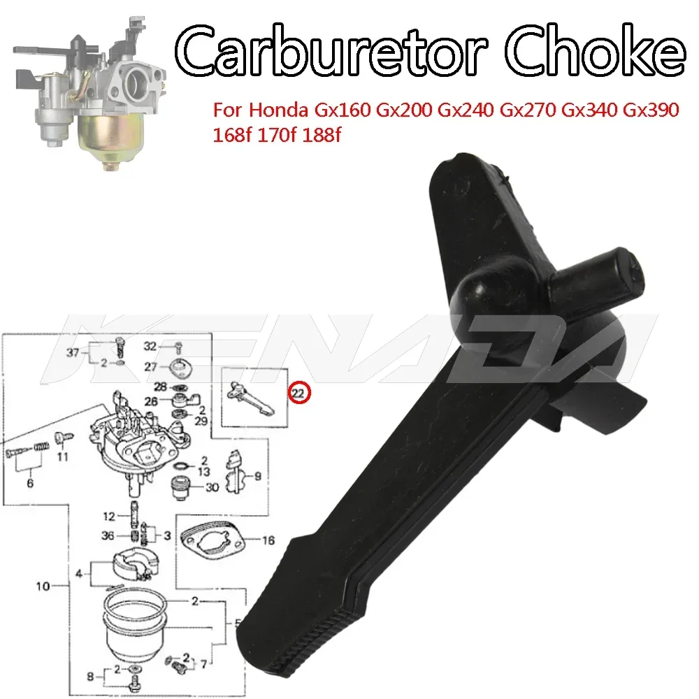 

Carburetor Choke Lever Rod Compatible For Honda GX160 GX200 GX240 GX270 GX340 GX390 168F 170F 188F Motor Motor 16610-ZE1-000