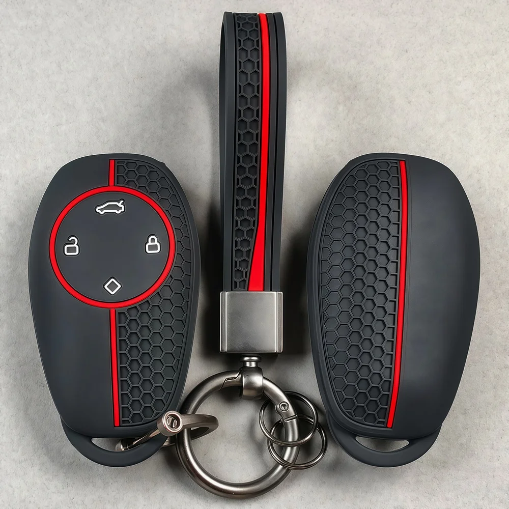 Schlüsselanhänger Silikon Autoschlüsselhülle Schutzhülle für Leapmotor T03 S01 C11 4-Tasten-Schlüssel Autozubehör