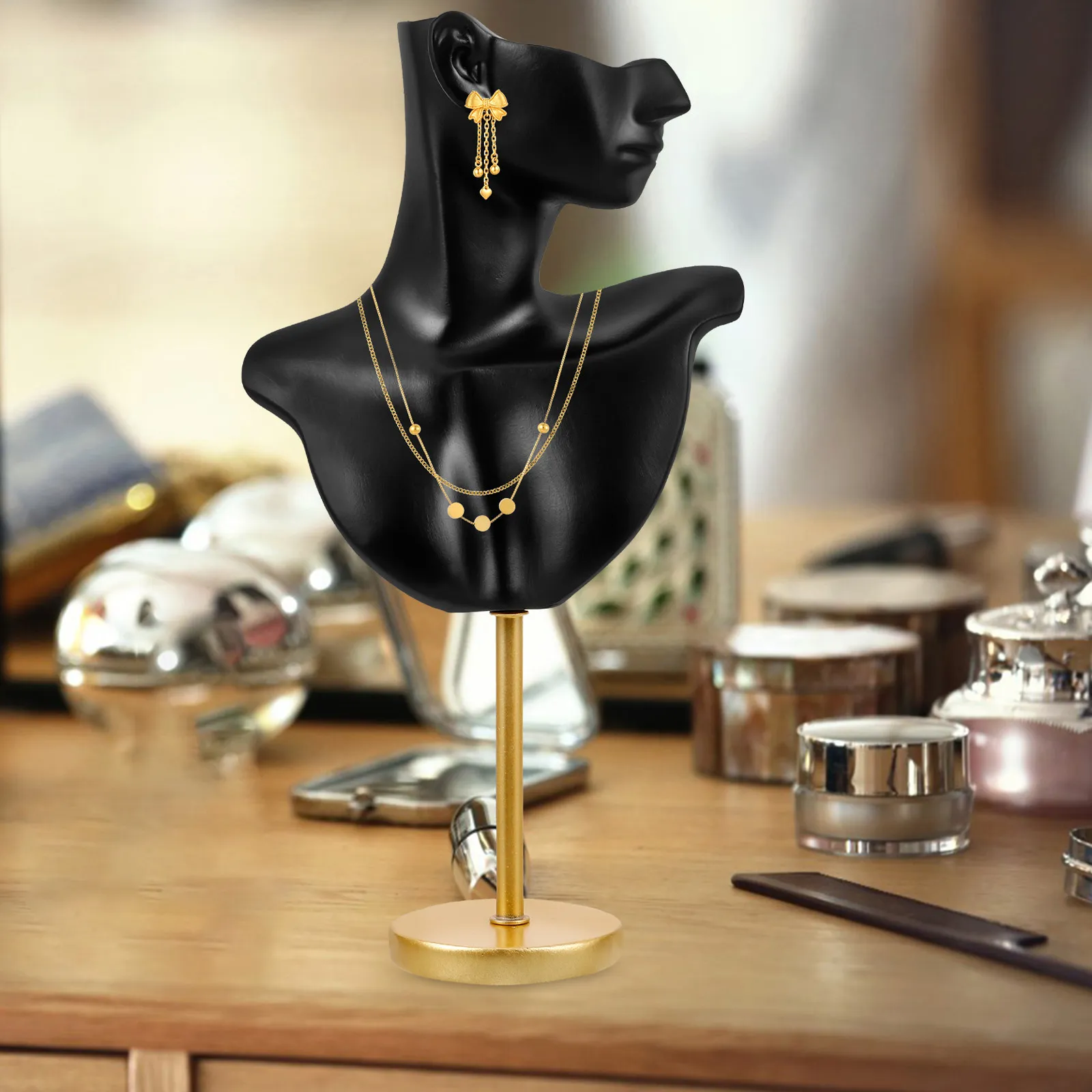 

Jewelry Display Stand Mannequin Necklace Earring Holder Organizer for Home Shop Jewelry Storage Stand Rack Earring Racks