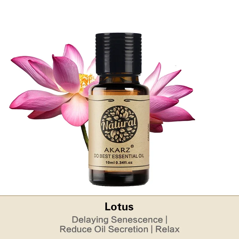 AKARZ Aromatherapy Lotus Essential Oil Delaying Senescence Reduce Oil Secretion Relax Lotus Oil