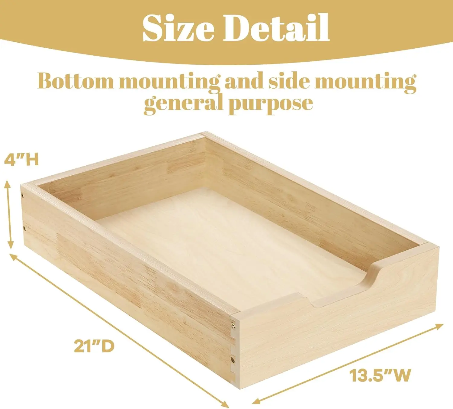 

Pull Out Drawers For Cabinets, 13½” W X 21” D Soft Close Slide Out Drawers For Kitchen Cabinets, Cabinet Pull Out Shelves