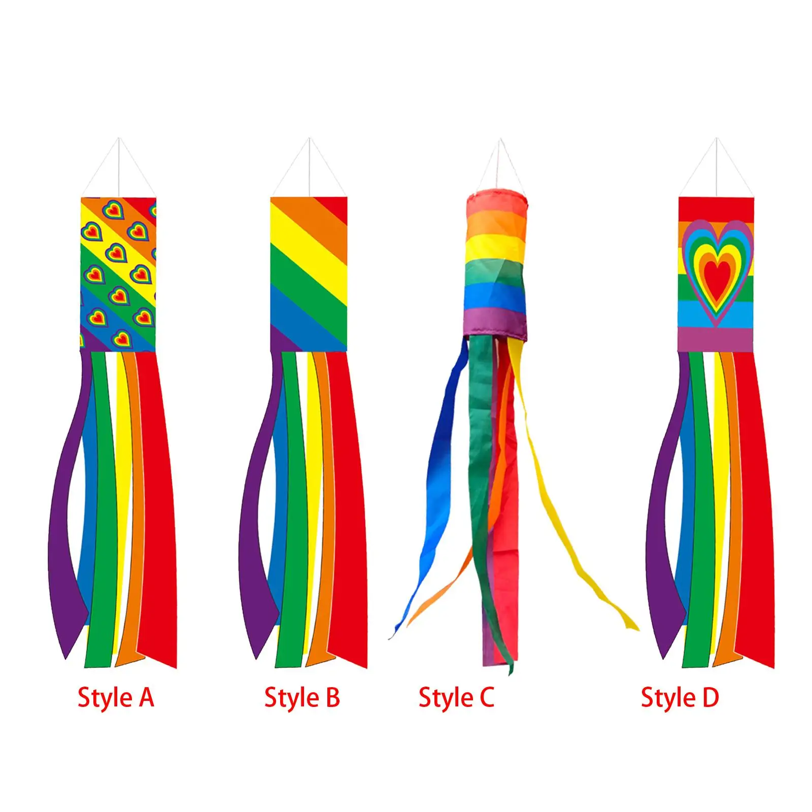 

Multicolor Windsock with Long Tails Windsock Streamer Durable Windsock Flag for Home Decor