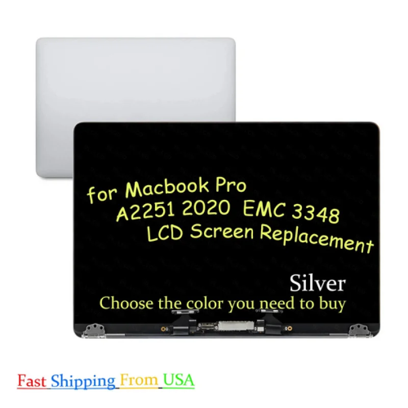 

A++Silver New for Apple MacBook Pro 13" A2251 2020 TrueTone LCD Screen Display Assembly