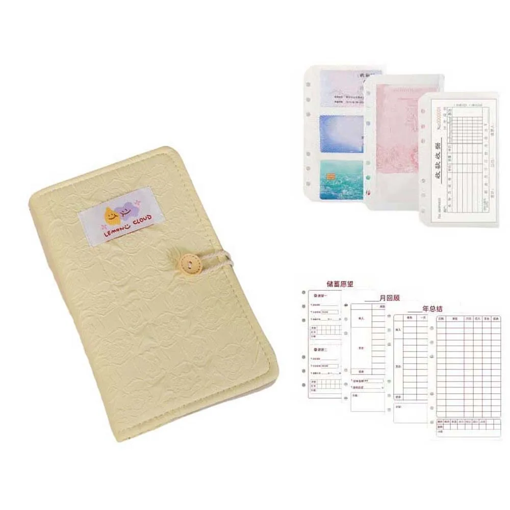 Busta Sfida di risparmio Raccoglitore di risparmio di denaro Buste per contanti Risparmia denaro Sfide di risparmio Libro A6 Panno trapuntato