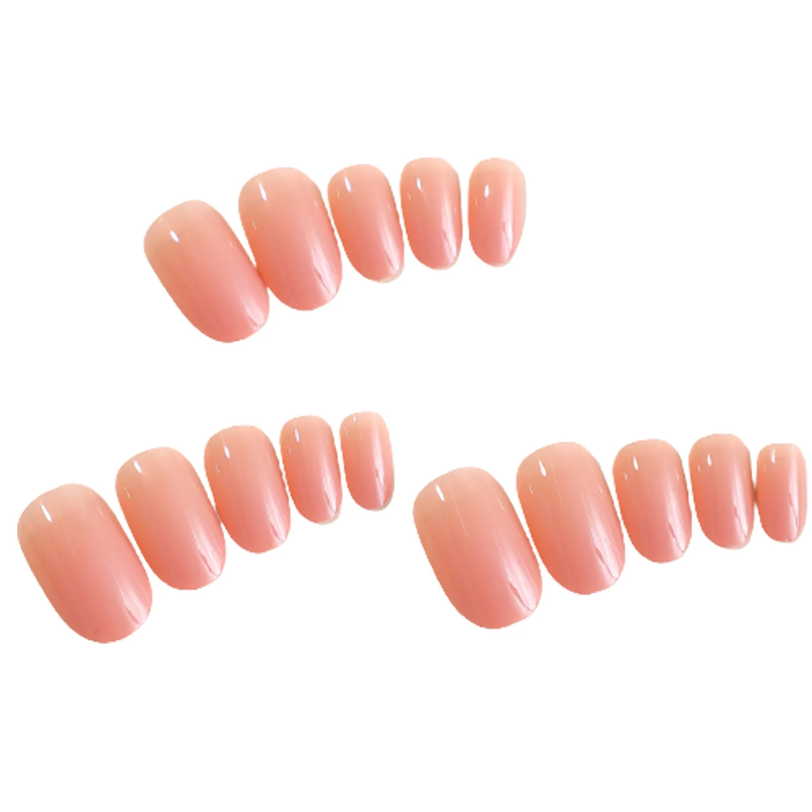 Simple Pink -length False Manicure Chip-Proof Smudge-Proof Fake Nails for Stage Performance Wear