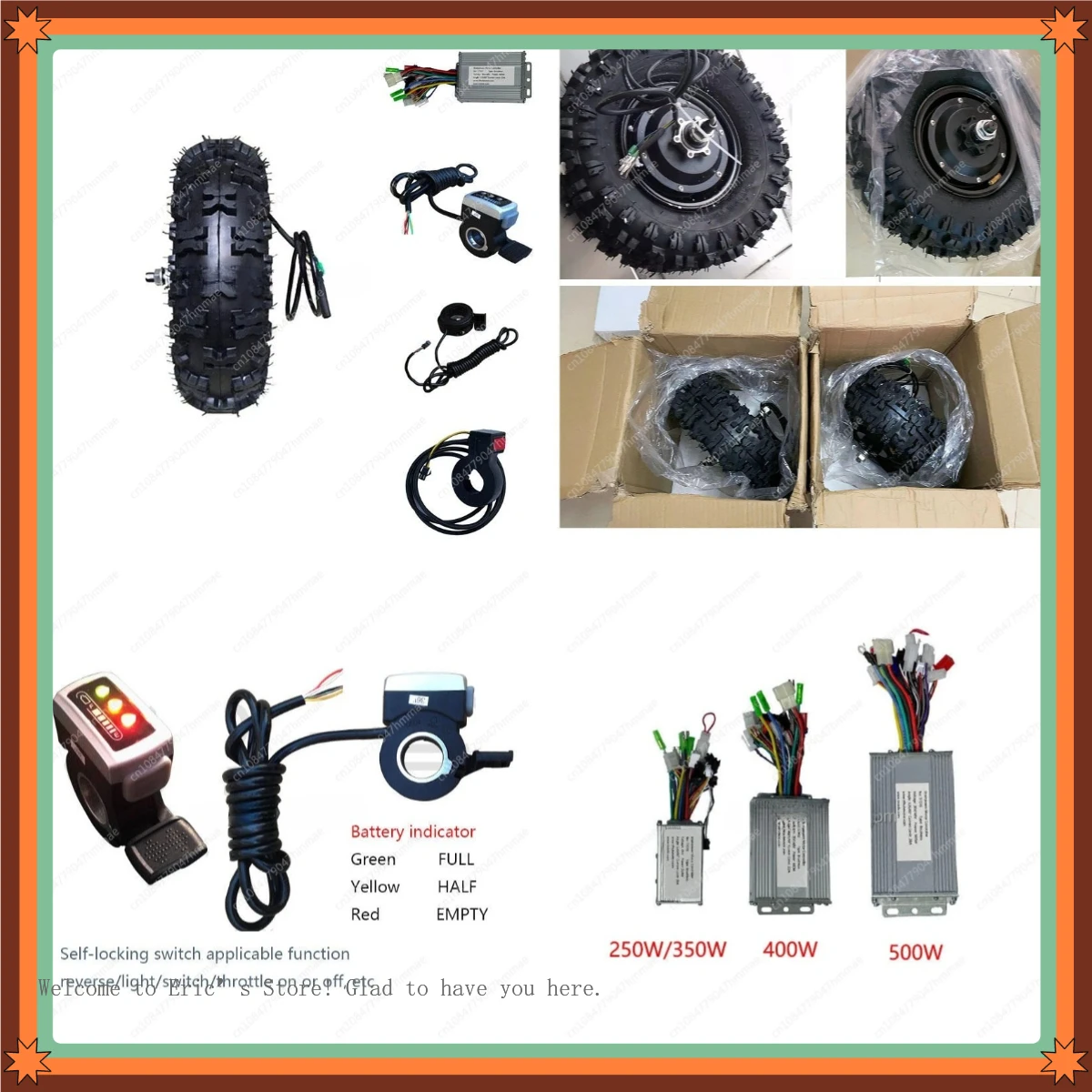 Powered Garden Wheelbarrow Conversion 13 Inch Brushless Hub Motor Kit, In-Wheel Motor Parts for Electric Barrow Accessories