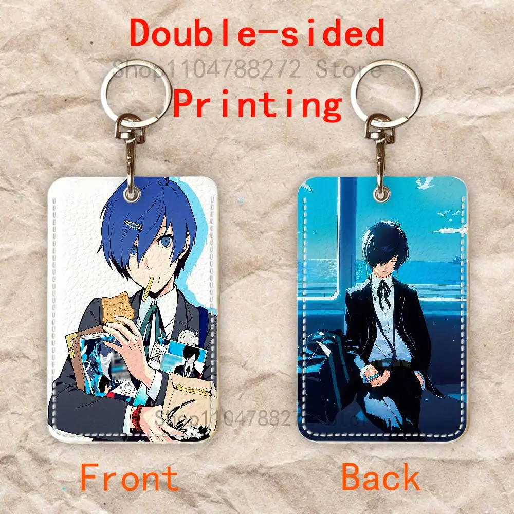 M-Makoto A-Aigis Premium PU Leather Card Holder Card Case with Metal Carabiner,Customizable Design for Daily Use