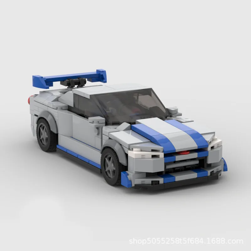 Skyline Gtr R34 Moc Snelheid Kampioenen Bouwstenen Sportracevoertuig Super Race F1 Technisch Baksteen Kerstcadeau