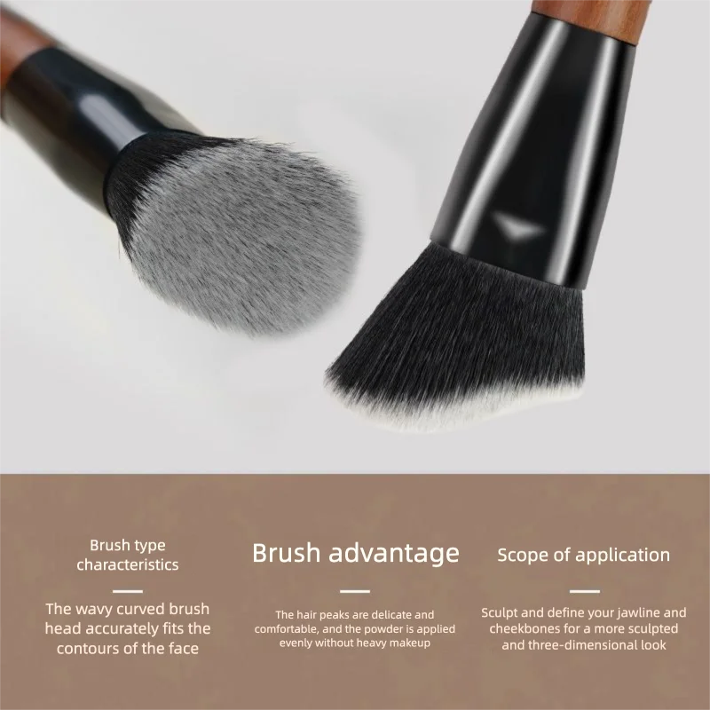 Cangyan Y06 Wave V-Face Magic Tool Side Face Shadow Jawline Contour Brush for Cream Liquid Products