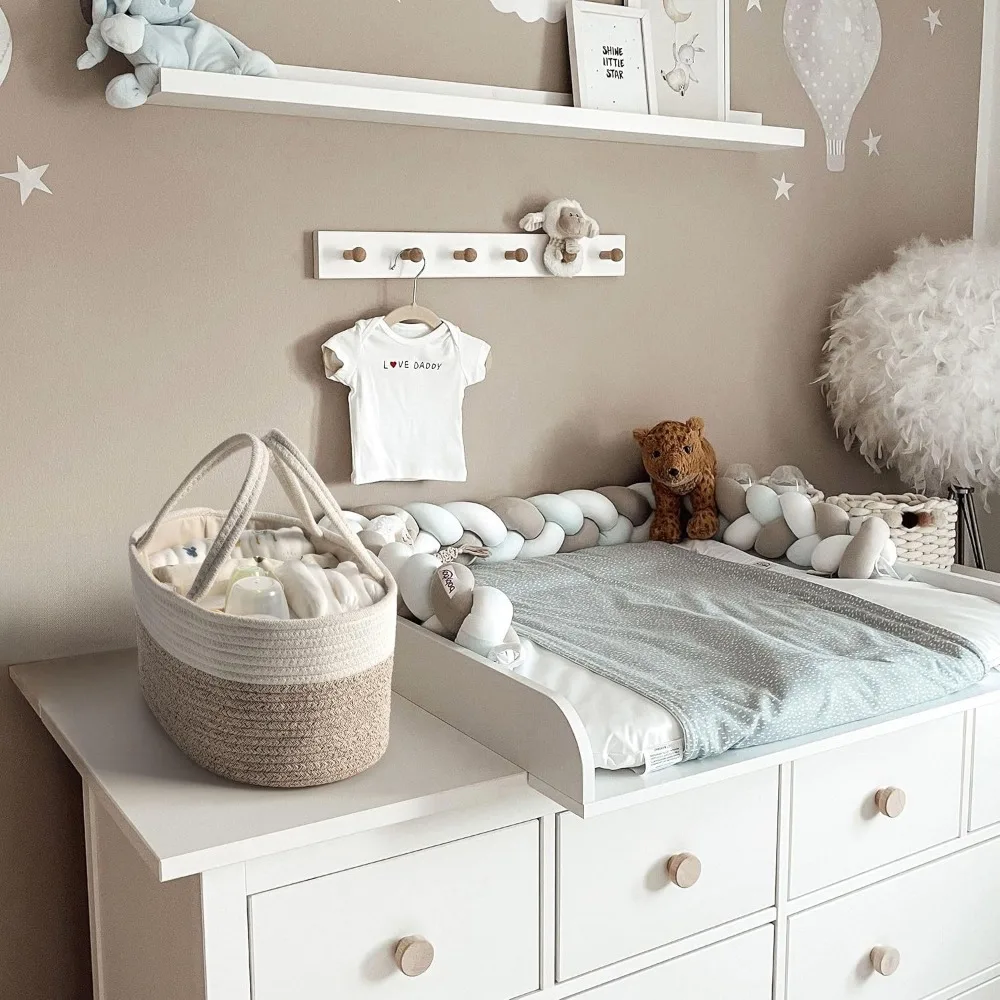 منظم علبة الحفاضات، سلة تخزين الأطفال، صندوق الحضانة ومنظم السيارة للحفاضات، سلة هدايا لقائمة استحمام الطفل أو newb