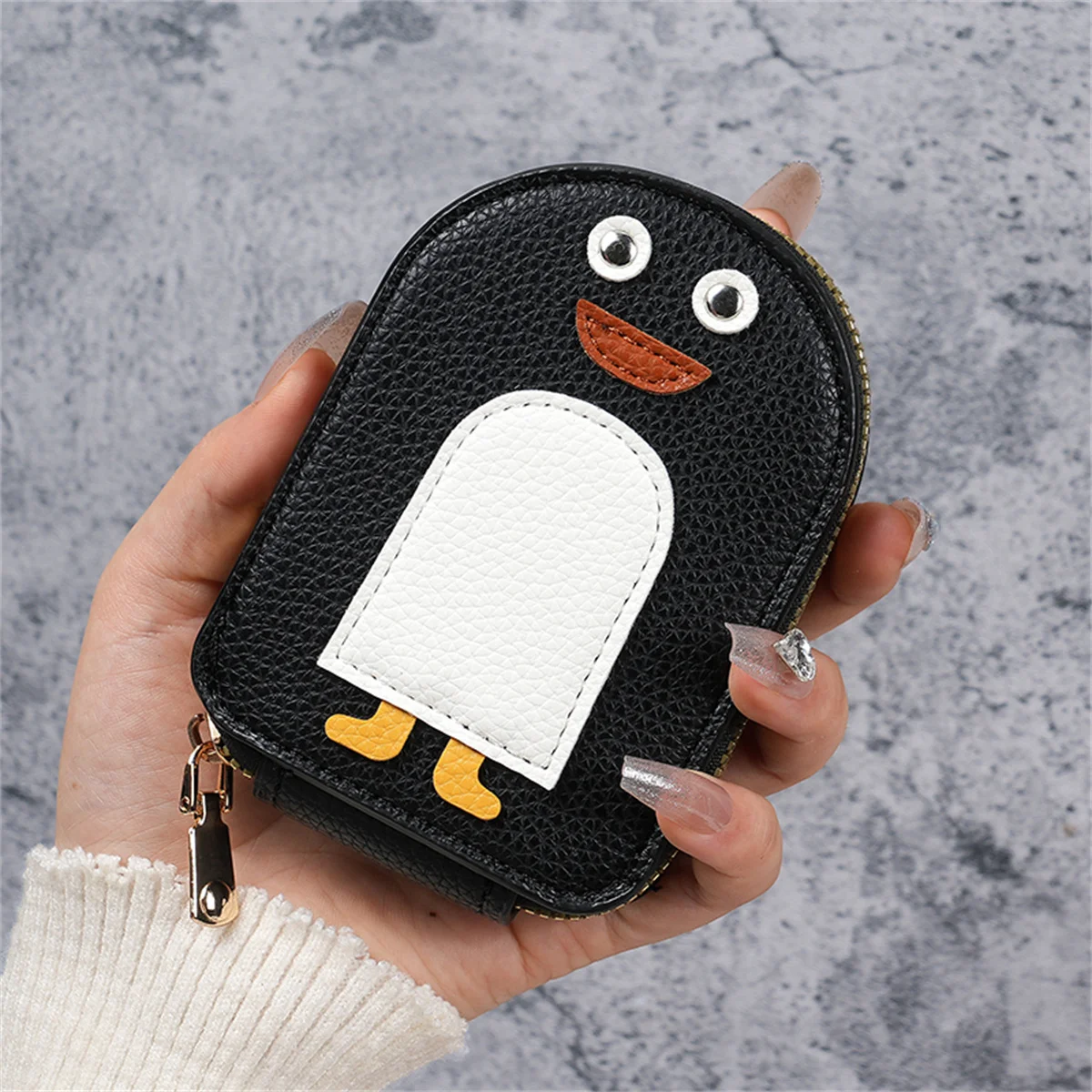 Creativo MengMeng Penguin degaussing card package cerniera da donna porta carte di credito multi-card patente di guida compact card holde