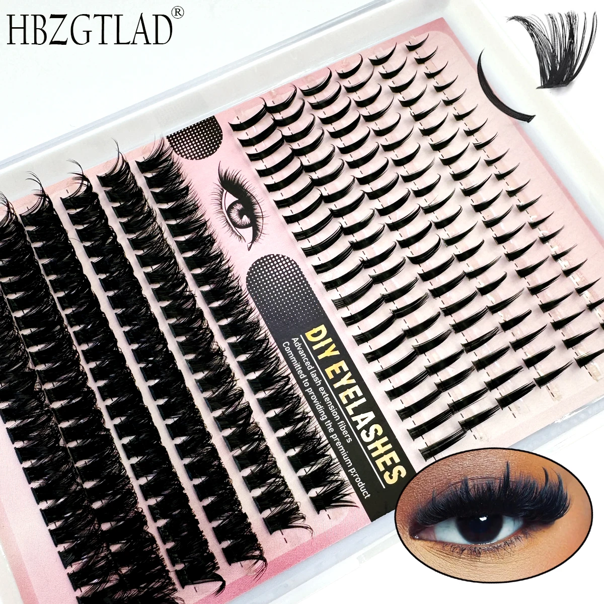 12 Reihen flauschige Wimperncluster 80D/100D Feenhaar Dicke Wimperncluster Wispy Einzelwimpern 10-20 mm Cluster-Wimpernverlängerung