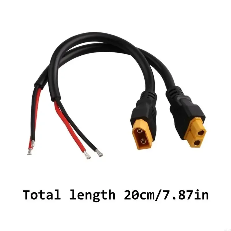 Cable conectores XT60 macho a macho, corriente 15A para coches, carga batería, 20cm longitud, 15UB