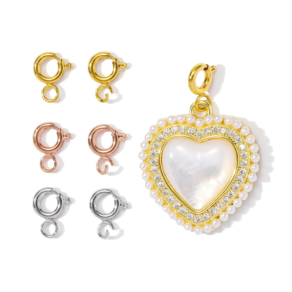 

10 шт./лот, нержавеющая сталь, золотой цвет, пружинная пряжка, карабины, разъемы для DIY ожерелья, фурнитура для изготовления ювелирных изделий, аксессуары