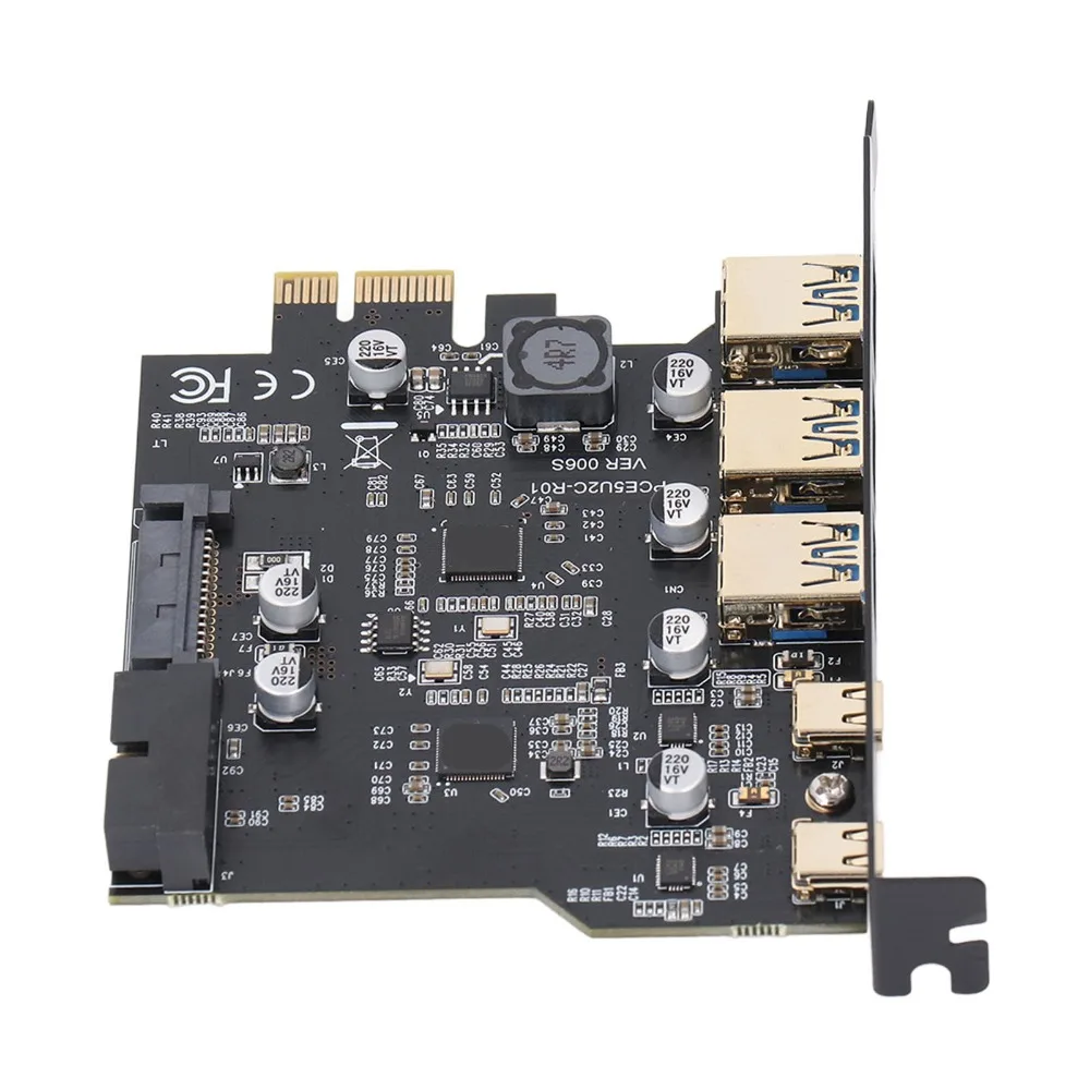 

Надежная карта расширения PCIe на 5 портов USB 3.2 Gen 1, 2 порта USB Type-C 19-контактные, 3 порта USB Type-A для Windows