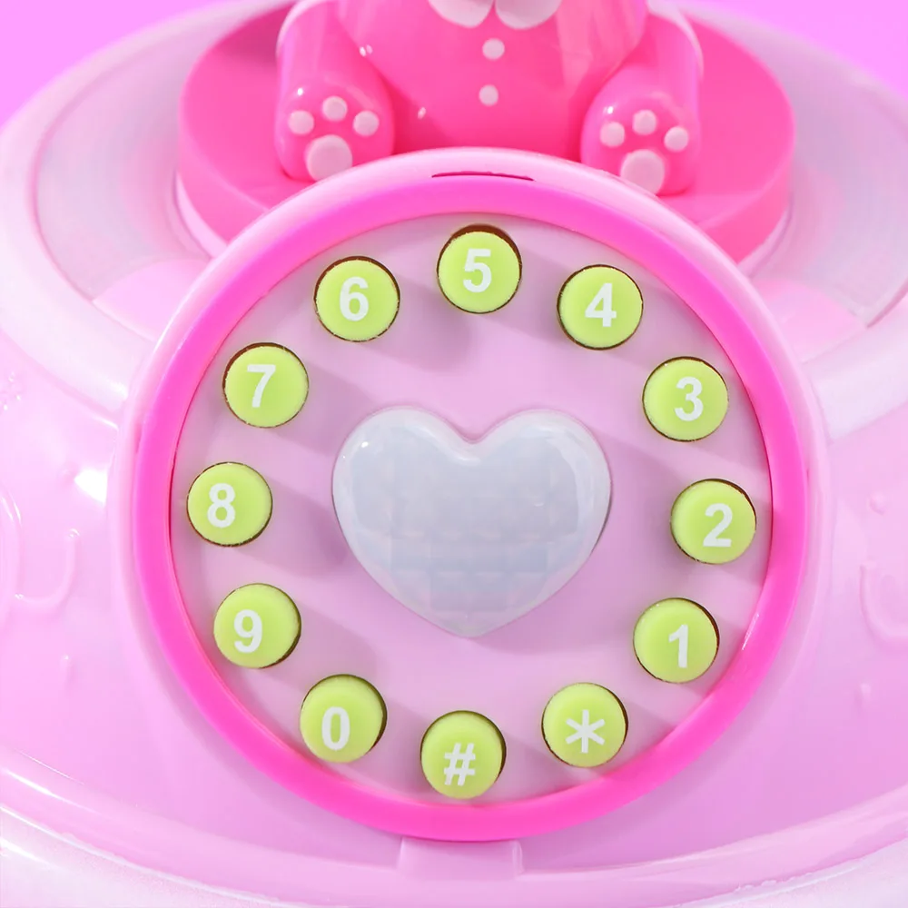 Early Education Rabbit Telephone with Music Sound Light Rabbit Emulated Telephone Lovely Cartoon Simulation Landline Phone