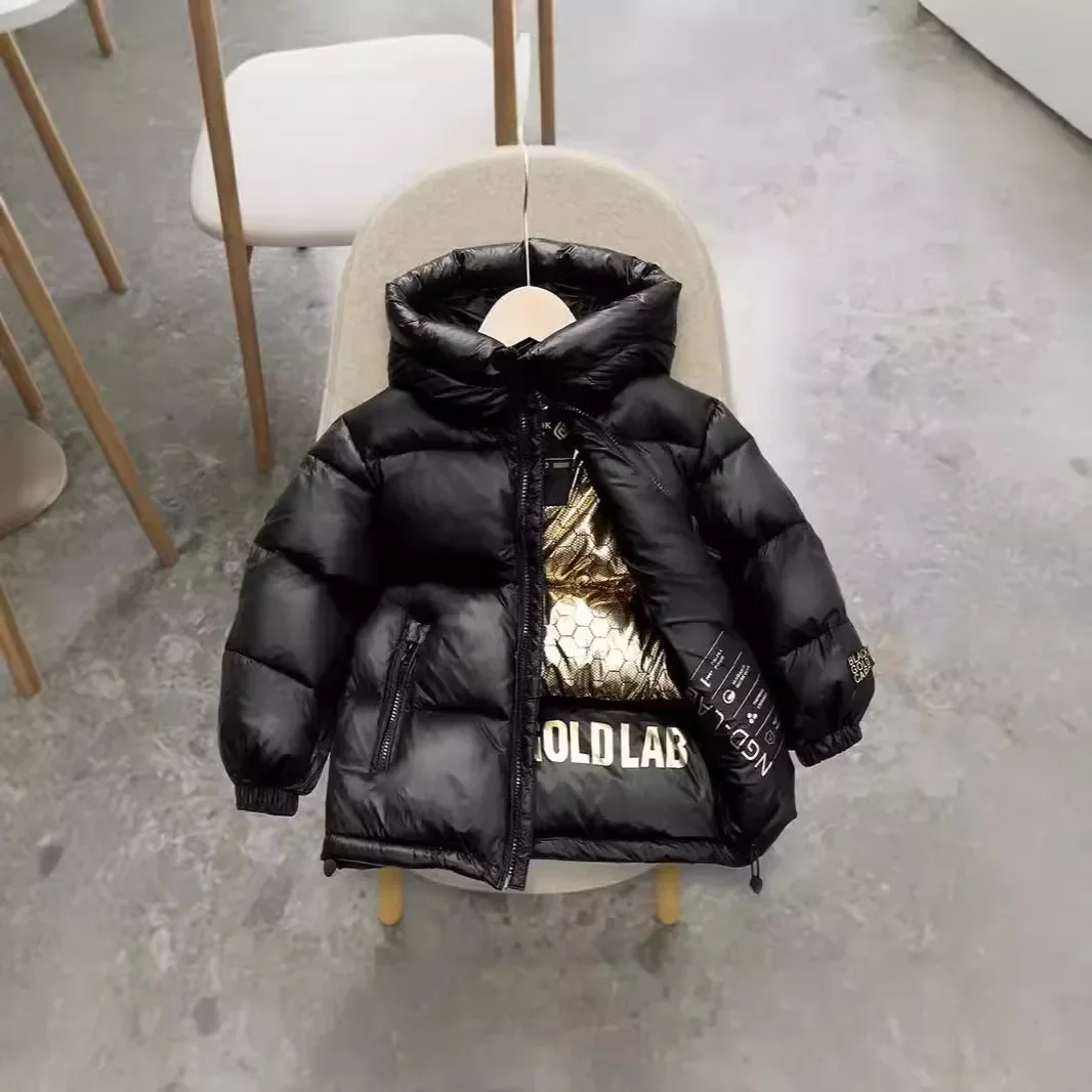 Boys Girls Hooded Down Jackets Kids Coats Winter Kids Warm Top Toddler Zipper Children Outerwear Costume