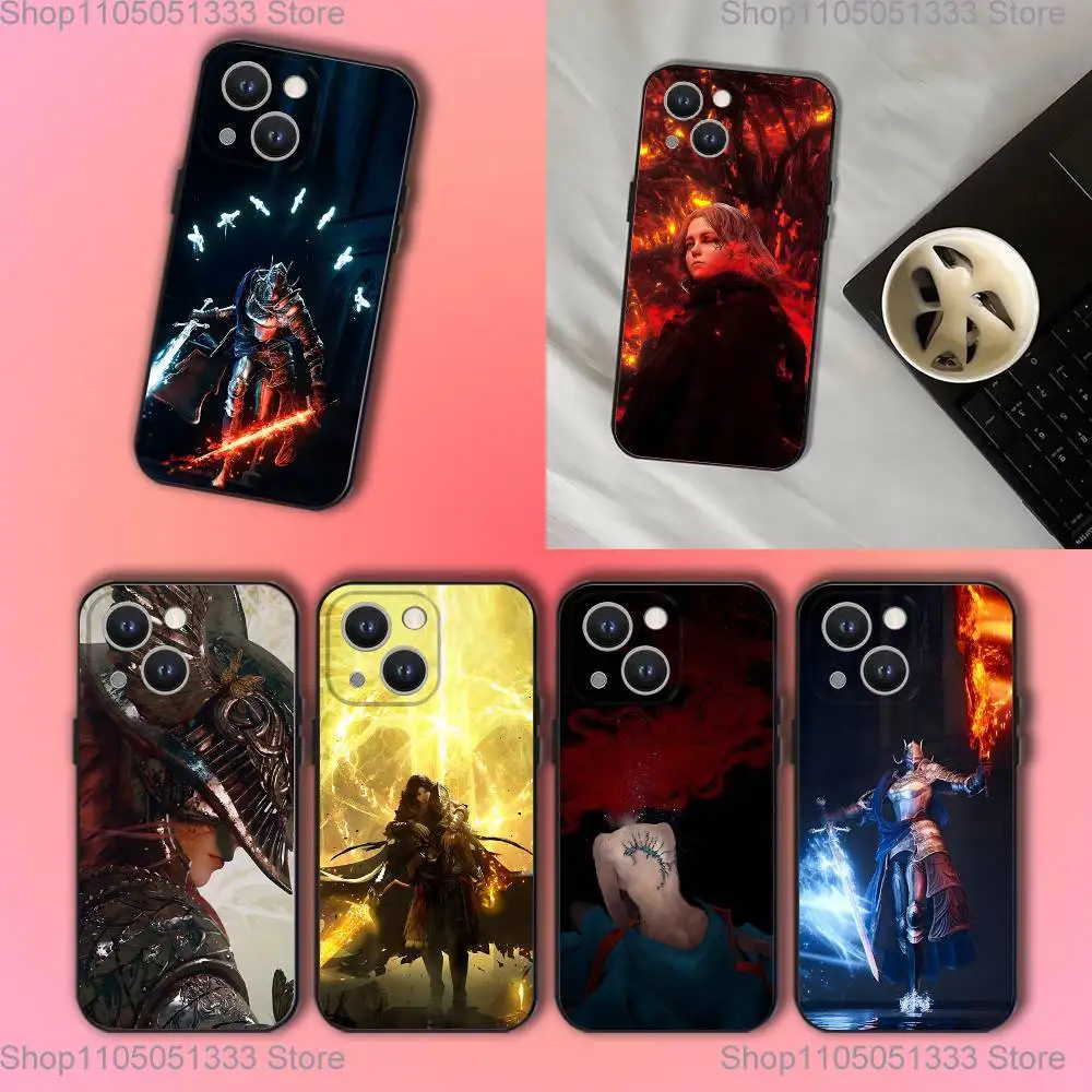 Hot Games E-Eldens R-Rings Telefoonhoesje voor iPhone 17,16,15,14,13,12,11,Pro,XS,Max,XR,Plus,E,SE4,Mini Zwarte Soft Cover