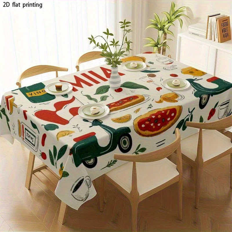 [JIT] 1pc Soft and fashionable 2D flat tablecloth, machine washable and easy to clean.xzj