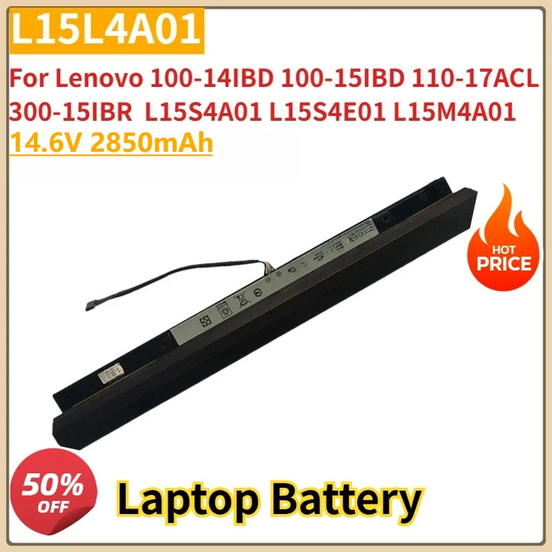 

Новый аккумулятор для ноутбука 14,6 В 2850 мАч L15L4A01 для Lenovo 100-14IBD 100-15IBD 110-17ACL 300-15IBR B50-50 L15S4A01 L15S4E01 L15M4A01