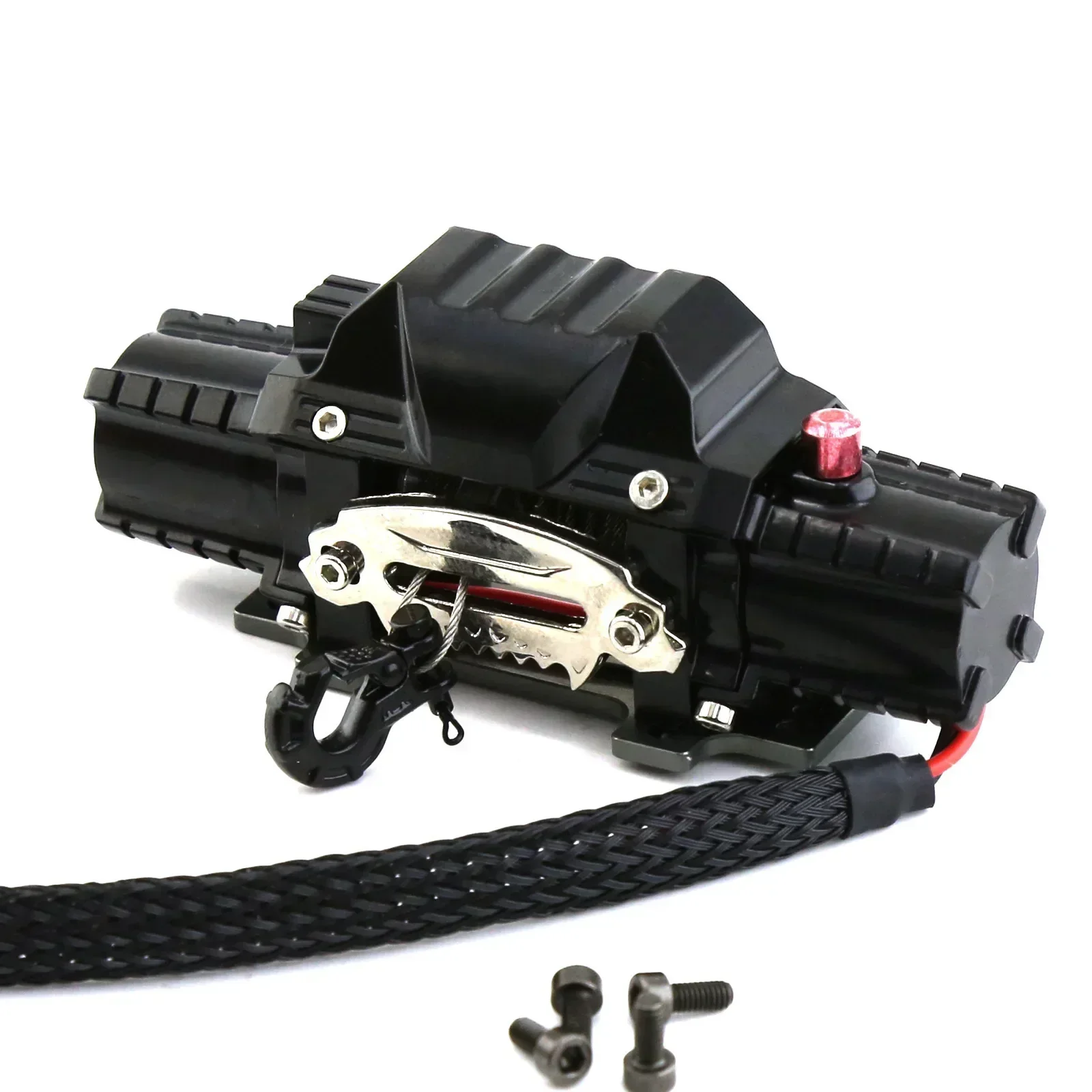 Simulazione automatica in metallo Verricello simulato per 1/10 1/8 RC Crawler Car Axial SCX10 III 90046 D90 TRX4 TRX-6 D110 90046 Redcat