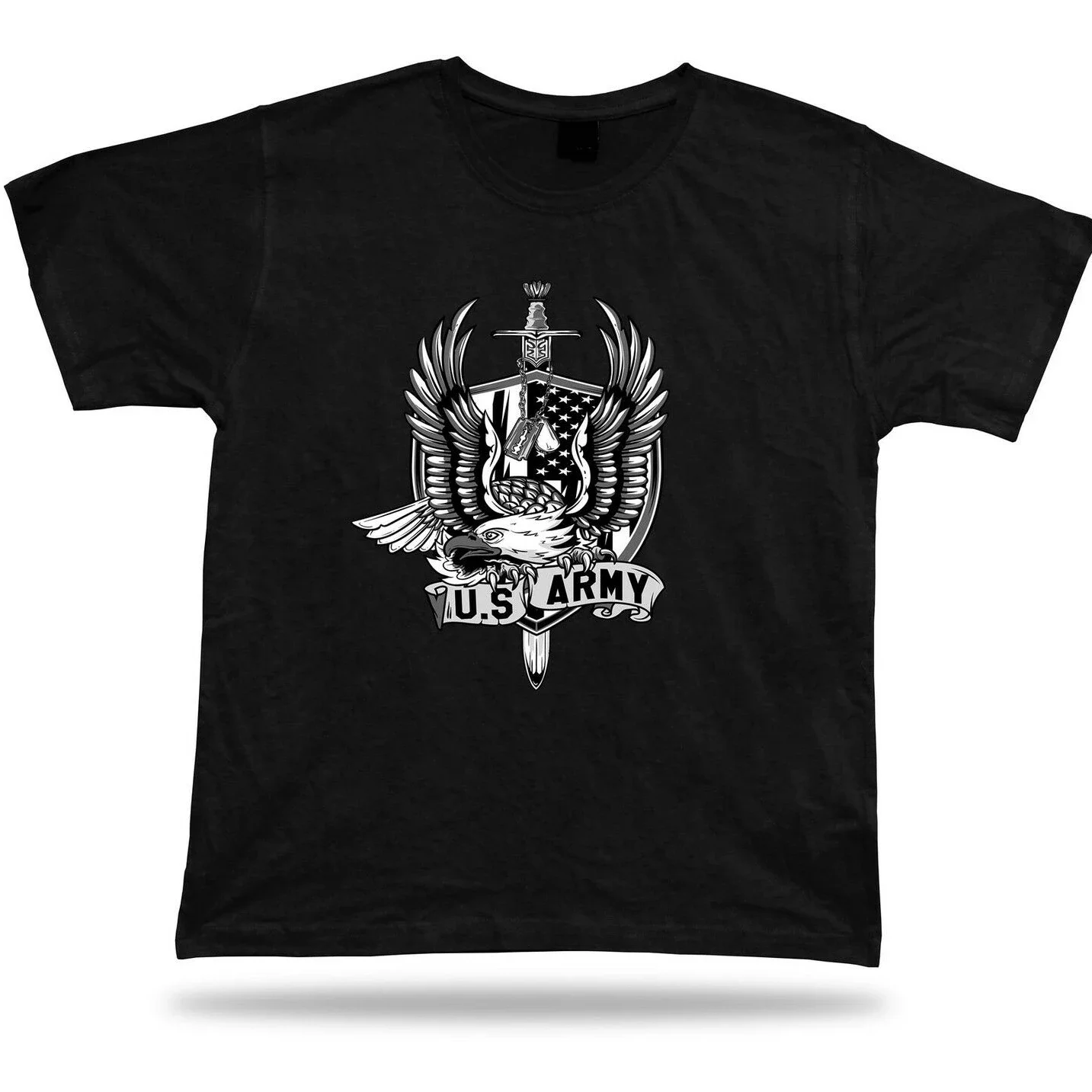 T-shirt Eagle U.S Army, Force, Unité, Bravery T-shirt à manches courtes en coton de qualité supérieure à col rond pour hommes Nouveau S-3XL