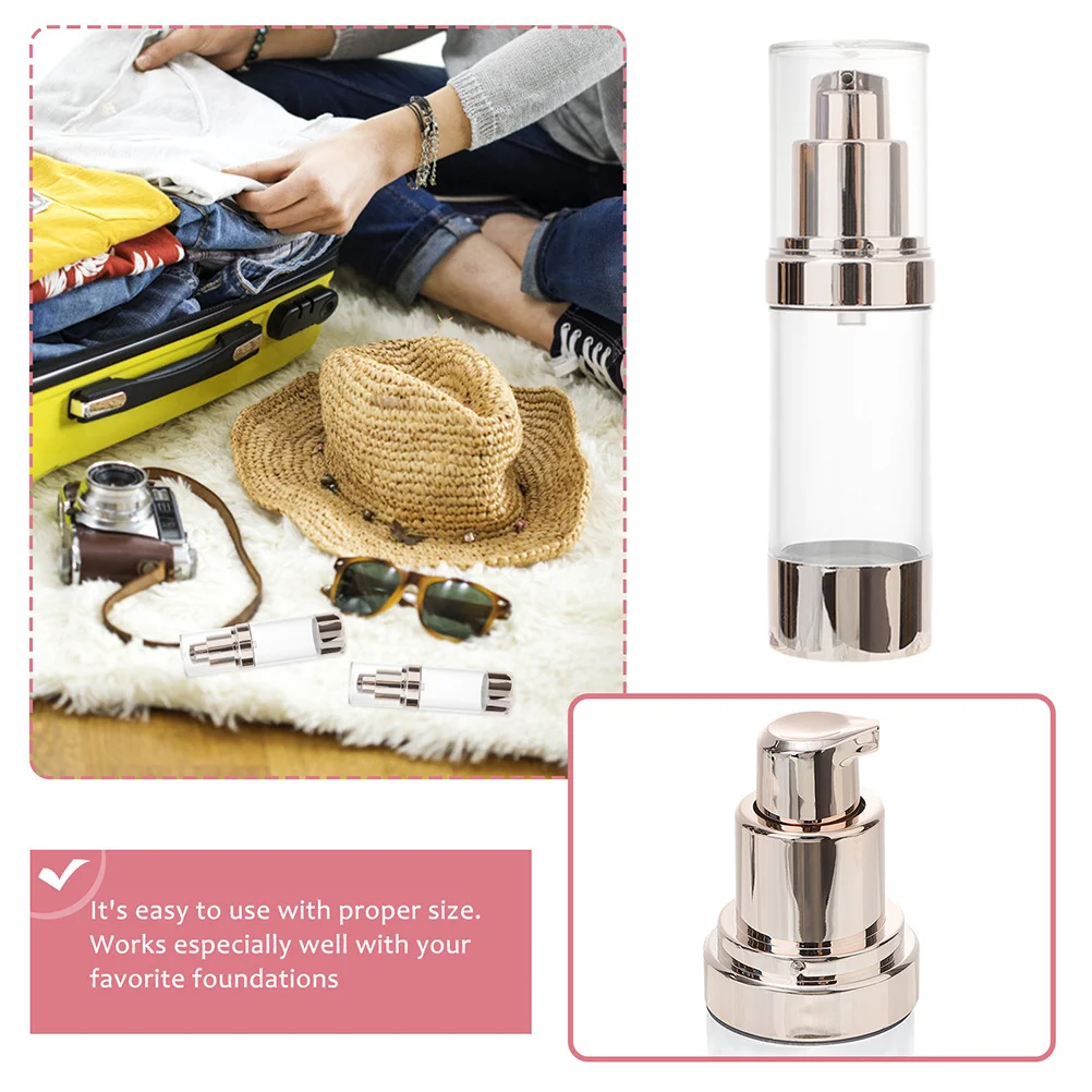 

6Pcs Airless Pump Bottles Vacuum Bottle Premium Plastic Multipurpose Lotion Container for Cream Serum Essential Oils Travel