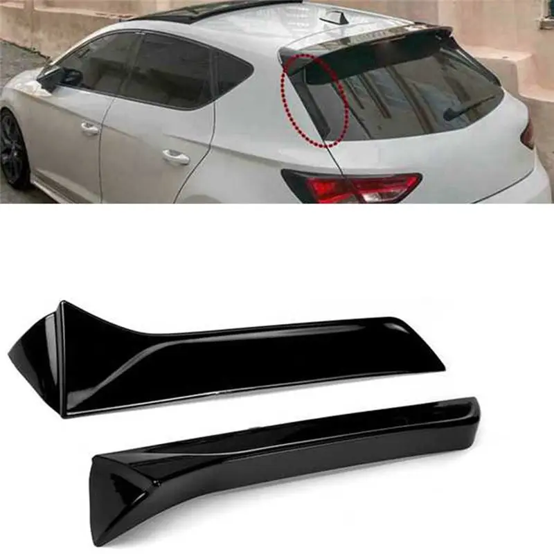 

AEE5-For Bright Black Vertical Rear Window Side Spoiler Wing For SEAT LEON 2013-2021 Auto Rear Window Mirror Tail Accessories