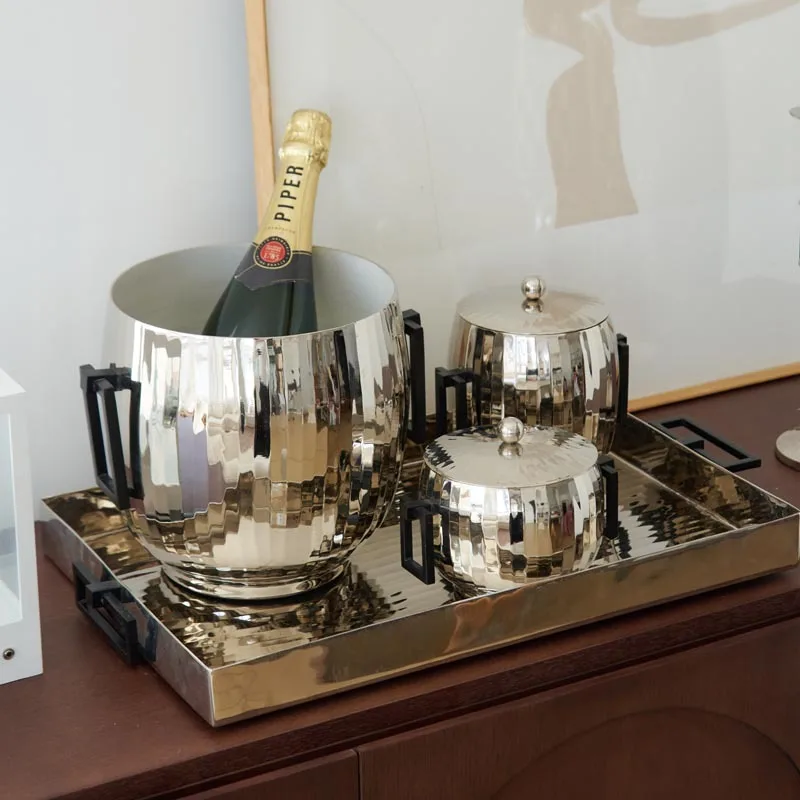 aluminum color storage tank tray fruit plate ice bucket wine bucket storage champagne bucket decorative ornament