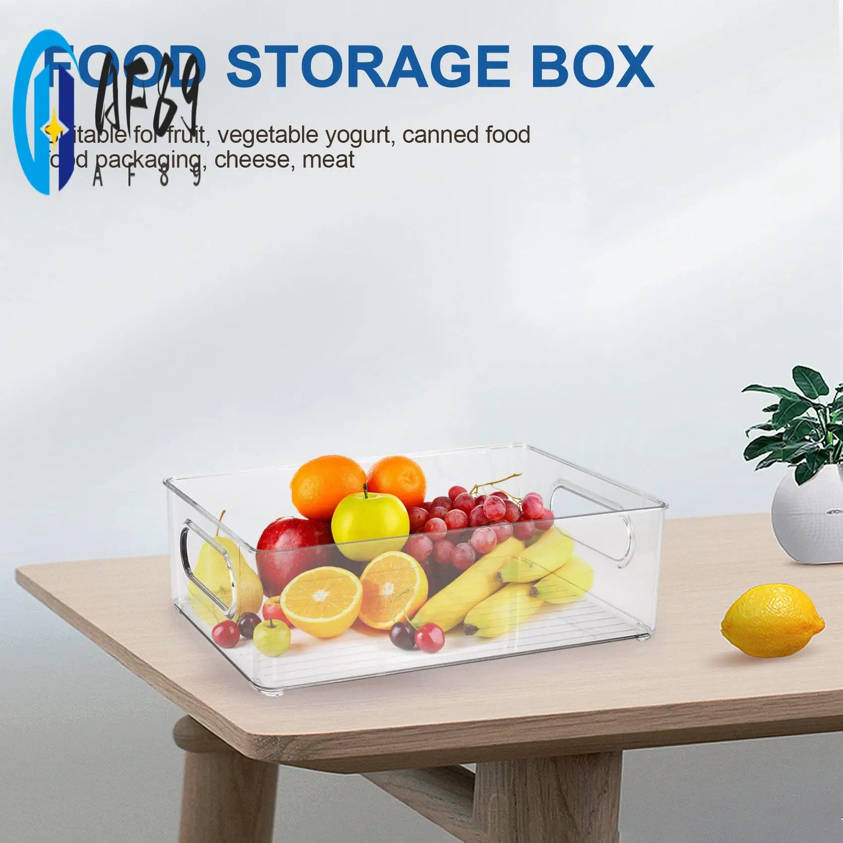 

AF89-6Pcs Refrigerator Organizer Bins Stackable Fridge Organizers With Cutout Handles Clear Plastic Pantry Food Storage Rack